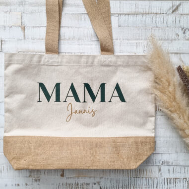 Mama Tasche personalisiert Geschenk Shopper Jute