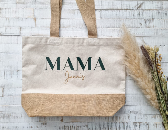 Mama Tasche personalisiert Geschenk Shopper Jute