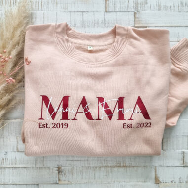 Personalisiert Sweater Mama Geburtsdaten Kinder Geschenk Muttertag