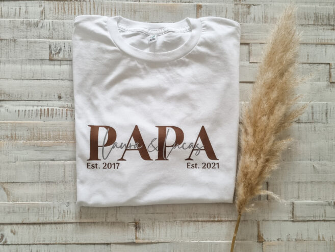 Personalisiert Papa TShirt Geschenk Geburtsdaten Kinder