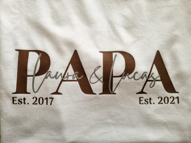 Personalisiert Papa TShirt Geschenk Geburtsdaten Kinder