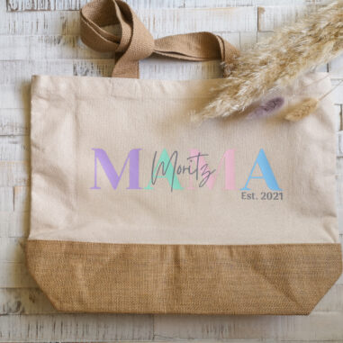 Personalisierte Jute Tasche Pastell